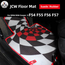 High Quality Rubber material Floor Mat  Red Checkered JCW Style Clubman Mini Cooper Cooper F56 F54 F55 F57 (4PCS/SET) 2024 - buy cheap