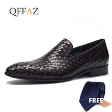 QFFAZ mens formal shoes genuine leather oxford shoes for men italian 2020 dress shoes wedding shoes slip on Men Loafers 2024 - buy cheap