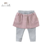 DBJ14538-2-Pantalones con bolsillos a cuadros para niñas, ropa de longitud completa, a la moda, para otoño 2024 - compra barato