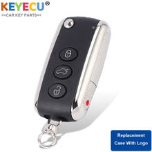 KEYECU Flip Folding Remote Auto Car Key Shell Case for Bentley Continental GT GTC Flying Spur, Fob 3+1 4 Buttons - KR55WK45032 2024 - buy cheap