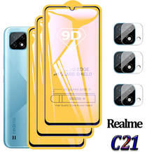 9D protetores de tela para Realme C21 pelicula de vidro Realme 8 macio proteção de câmera Película Realme 7 8 Pro 7 5G película de vidro Realme C 21 2024 - compre barato