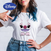 Disney-camisetas con estampado de Lilo & Stitch para mujer, ropa de diseño estético, camisetas Kawaii Harajuku de las mejores marcas, de verano 2024 - compra barato