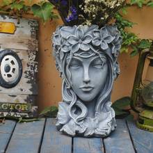 Creative Goddess Head Flowerpot Succulents Flower Vase Statue Balcony Home Furnishing Art Crafts Sculpture Planter Flower Pot 2024 - buy cheap