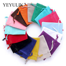 7x9cm  Velvet Bag 10Pcs/lot Colorful Rectangle Velvet Drawstring Pouches Gift Bags Jewelry Packing Wholesale 2024 - buy cheap
