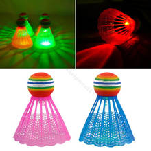 4pcs LED Lighting Badminton Birdies Glow in The Dark Night Nylon Shuttlecock Rainbow Ball Head for Outdoor Indoor Sports 2024 - buy cheap