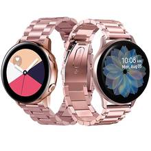 Correa de reloj para Samsung Galaxy watch active band 2, 44mm, 40mm, 22mm, 20mm, correa de reloj de acero inoxidable para Amazfit GTR 47/42mm 2024 - compra barato