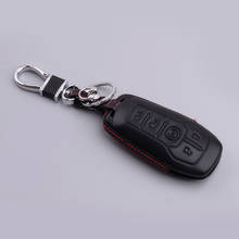 5 Buttons Leather Remote Key Fob Cover Case Bag Fit for Ford Fusion Explorer Mustang Edge F-150 Mondeo Lincoln MKZ MKC MKX 2016 2024 - buy cheap