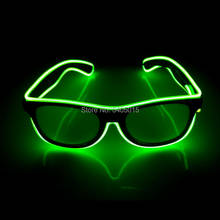 Горячая продажа мигающие светящиеся очки EL wire очки для шоу Производительность светящиеся вечерние принадлежности 10 цветов на выбор водителем DC-3V 2024 - купить недорого