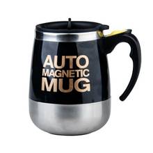 Taza de café magnética de acero inoxidable, taza de mezcla de leche con cubierta automática, agitador eléctrico inteligente, 400ML 2024 - compra barato