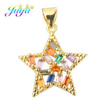 Juya Handmade Luxury Rainbow Cubic Zirconia Creative Pentagram Star Charms For DIY Decorative Pendant Jewlery Making Accessories 2024 - buy cheap