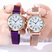 Dropshipping Clock Women Magnet Buckle Arabic Numbers Watches Luxury Ladies Classic Quartz Analog Watches Relogio Feminino 2024 - buy cheap