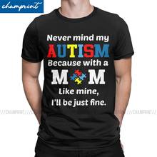 Men's Autism Mom Child Autism Awareness Ribbon T Shirts Autismo Autistic Tops Funny Short Sleeve Crewneck Tees Plus Size T-Shirt 2024 - buy cheap