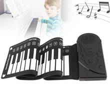 49 /61/88 клавиш электронный портативный силиконовый гибкий ручной свернутый пианино встроенный динамик детские игрушки клавиатура органа 2024 - купить недорого