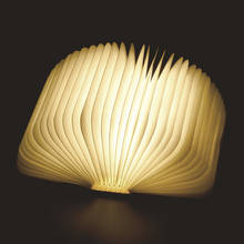 USB Rechargeable LED Wooden Book Lamp Night Light Mini Fold Book Light Bedside Reading Lamp Children Bedroom Christmas Lamp Gift 2024 - buy cheap
