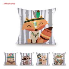 Soft Velvet Baby Nursery Woodland Animals Bunny Deer Squirrel Fox Sofa Decoration Throw Pillow Case Cute Children Cushion Cover 2024 - buy cheap