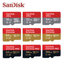 Карта памяти Micro SD SanDisk A1, карта памяти 16 ГБ 32 ГБ 64 Гб 128 ГБ EXTREME PRO U3 A2 4K TF-карты, 256 ГБ 2024 - купить недорого
