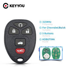 KEYYOU 3/4/5 Buttons Keyless Entry Remote Key DIY For Chevrolet Cobalt/Malibu/Buick/Pontiac/Saturn Aura Fob 315MHz KOBGT04A 2024 - buy cheap