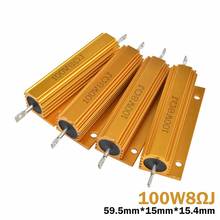 5pcs 8Ω 100W Aluminum Power Metal Shell Case Wirewound Resistor 2024 - buy cheap