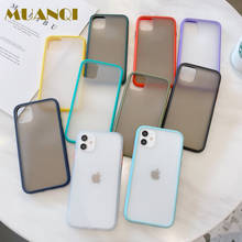 Capa de celular amortecedora fosca de hortelã, capinha de silicone tpu macio à prova de choque para iphone 11 12 pro max xr x xs max 6 6s 7 8 plus 2024 - compre barato