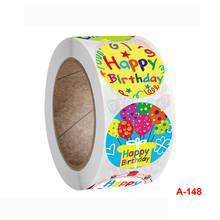 500pcs/roll Round Happy Birthday Color Balloon Cake Personalized Decoration Label 1 Inch Holiday Gift Packaging Sticker 2024 - buy cheap