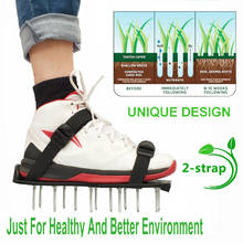 Aerador de sapatos para gramado de jardim, sandália aeradora de grama, par de gramado verde, ferramenta cortada, cultivador de unhas soltas, revitalizar o gramado 2024 - compre barato