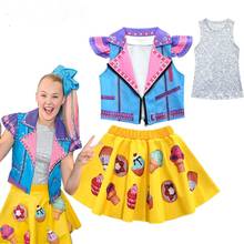 4-12 Years JOJO Siwa Set Girls Full Sleeveless Jacket+Vest+Skirt Girls Cosplay Costume Clothing Kids Jojo Siwa Suit Clothes 2024 - buy cheap