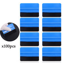 EHDIS 100pcs Wholesale Carbon Fiber Vinyl Plastic Felt Squeegee Car Film Wrap Tool Car Styling Glass Window Cleaning Ice Scraper 2024 - buy cheap