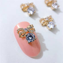 10pcs/lot TN410 Bow Alloy Zircon Nail Art Crystals nail jewelry Rhinestone nails accessories supplies nail decorations charms 2024 - buy cheap