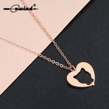 Cxwind Fashion Hollow Heart Necklaces Love Pet Cat Pendant Necklace Chain Friend Women Girl Lover Gift Stainless Steel Jewelry 2024 - buy cheap