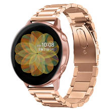 Ремешок из нержавеющей стали для Galaxy Watch Active 2 40 мм, браслет для Active 2 44 мм, 20 мм, для Samsung Galaxy Watch Active 2 2024 - купить недорого