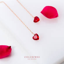 Colusiwei-pendientes de gota con borla de cadena larga para mujer, Color oro rosa, Plata de Ley 925 auténtica, joyería de moda 2024 - compra barato