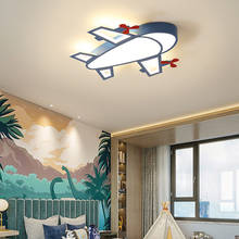 Lâmpada de led de teto para quarto infantil, lâmpada de desenho animado simples e moderna de personalidade criativa de avião azul para quarto de meninos e meninas 2024 - compre barato