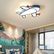 Children's room lamp simple modern led ceiling lamp creative personality blue plane bedroom boy girl cartoon lamps 2024 - buy cheap