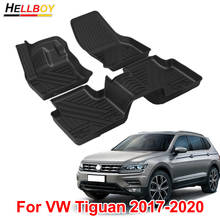 Esteiras do carro de borracha para vw tiguan 2020 2019 2018 2017 mk2 tapetes tapete à prova dwaterproof água pé esteira acessórios automóveis 2024 - compre barato