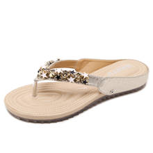 Chanclas planas y transpirables para mujer, zapatillas informales de playa, zapatos de suela de goma a la moda, color blanco 2024 - compra barato