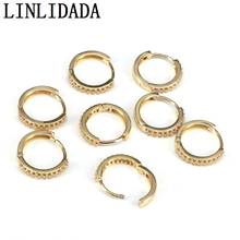 6Pairs Gold Color Brass Hoop Huggies Earrings Small CZ Circle Hoops Statement Earrings Women Girls Simple Metal Jewelry 2024 - buy cheap