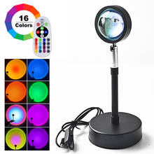 Remote Control RGB Sunset Projection Lamp Rainbow Atmosphere Led Night Lights For Home Shop Bedroom Background Wall Decoration 2024 - buy cheap