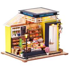 Casa de boneca de madeira em miniatura, kit diy, com capa de poeira, caixa de música, montar, artesanato, brinquedo, melhor presente de aniversário para crianças e meninas 2024 - compre barato