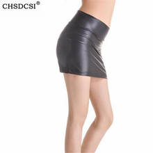 CUHAKCI-falda de piel sintética para mujer, minifalda de tubo gótica de cintura alta, color negro, para Otoño y verano 2024 - compra barato
