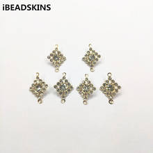 New arrival! 22x14mm 200pcs Rhinestone Rhombus charm/Connectors for Necklace,Earrings parts, Accessories,hand Made Jewelry DIY 2024 - buy cheap