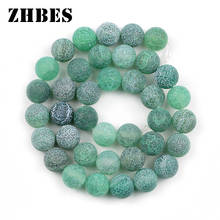 Natural Stone Frosted Green Weathered Agates beads 4/6/8/10/12MM Round Spacers Loose Beads Jewelry Bracelet Making DIY Findings 2024 - buy cheap