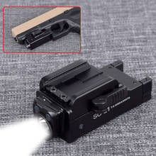 Перезаряжаемая тактическая мини-вспышка для пистолета Glock 17 18C 19 22 20 мм рельсовый пистолет светильник ильник для пистолета страйкбольный свет 2024 - купить недорого