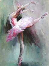 Abstract Ballerina Dancer Oil Painting Swan Lake Girl Canvas Wall Art for Living Room Decor Office Artwork Portrait Picture 2024 - buy cheap