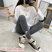 Cartoon Pattern Embroidery Letters Slim Slimming Cotton Stretch Fashion Girl Nine Points Leggings Female Pants 2024 - buy cheap