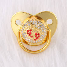 0-18 Months Cartoon Red Footprint Shape Gold BlingBling Baby Pacifier Safe BPA Free Silicone Soother Newborn Baby Dummy Nipple 2024 - buy cheap