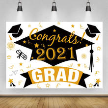 Congrats Grad Themed Party Selfie Backdrop Graduation Class of 2021 Banner Background for Photographic Photo Prop 2024 - buy cheap