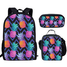 Mochila con estampado de piña y fruta Tropical para niños y niñas, morral escolar con estampado de fruta Tropical, 3 unids/lote 2024 - compra barato