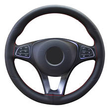 Cubierta Universal para volante de coche, cosido a mano, envoltura de cuero de microfibra para 37- 38 CM, 14,5 "-15", tamaño M 2024 - compra barato