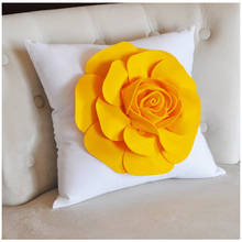 Capa de almofada decorativa artesanal #679, capa de sofá, cama, sala de casa, flor de rosa 2024 - compre barato