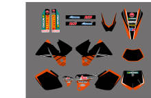 Gráficos con pegatina de fondo a juego para KTM 125 200 250 300 380 400 EXC 1998 1999 2000 modelos de tamaño completo 2024 - compra barato